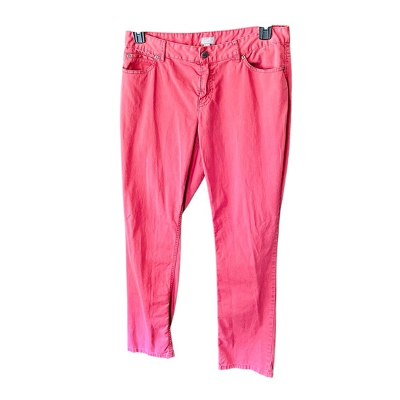 J. Jill petite slim leg flat front soft twill chino pants SZ 10P reddish pink - Picture 1 of 10